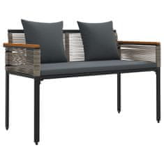 Vidaxl Zunanja klop Siva in temno siva 117 x 54 x 74.5 cm poli ratan