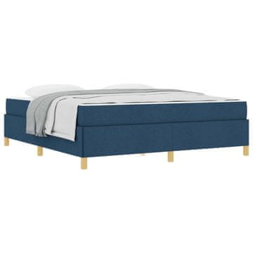 Vidaxl Konstrukcija postelje z vzmetnico Modra 180 x 200 cm blago