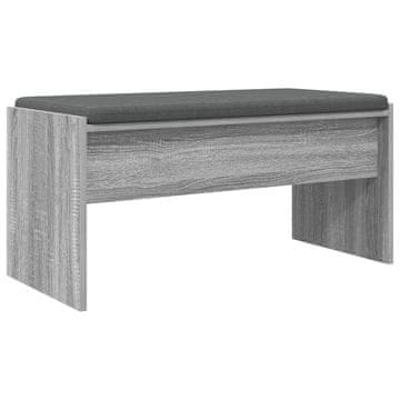 Vidaxl Haldna klop z blazino Siva Sonoma 83 x 38 x 40 cm