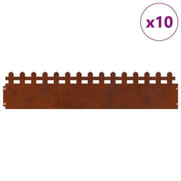 Vidaxl Robniki za trato 10 szt. Rjav 103 x 0,05 x 22 cm