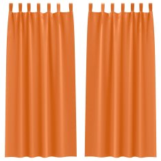 Vidaxl Zavese za zatemnitev z obroči 2 szt. Svetlo oranžna 245 x 140 cm