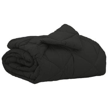 Vidaxl Poletna odeja Črna 200 x 155 cm Mikrovlakna