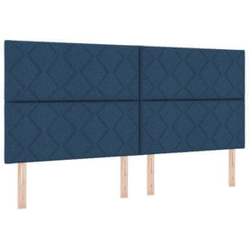 Vidaxl LED glava postelje Modra 200 cm blago