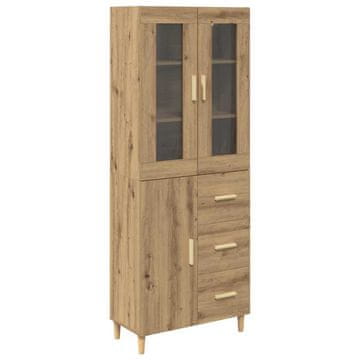 Vidaxl Visok predalnik Umetni hrast 69,5 x 34 x 180 cm Konstruiran les