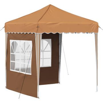Vidaxl Zložljivi šotor za zabave 195 x 195 x 245 cm Bež Oxford tkanina