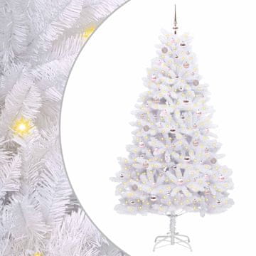 Vidaxl Umetno Zložljivo Božično Drevo Bela 210 cm PVC in jeklo