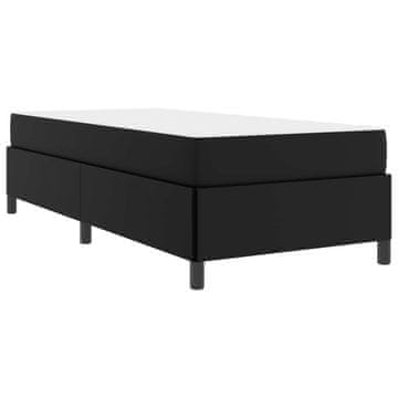 Vidaxl Konstrukcija postelje z vzmetnico Črna 90 x 190 cm blago