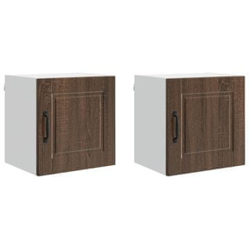 Vidaxl Omarica na steni PORTO 2 szt. Rjav hrast 40 x 31 x 40 cm