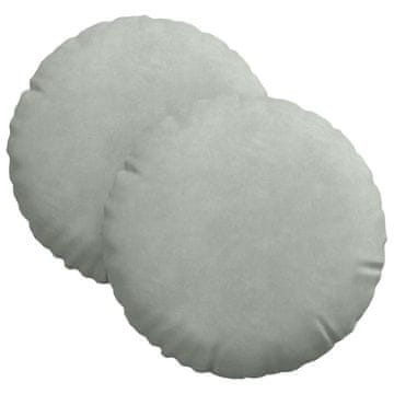 Vidaxl Sedežne blazine 2 szt. Svetlo siva Ø30 x 13 cm Žamet