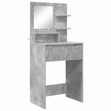 Vidaxl Toaletne mize za spalnice Betonsko siva 80 x 39,6 x 135 cm