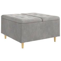 Vidaxl Ottoman s shranjevanjem Svetlo siva 80 x 80 x 45 cm Žamet