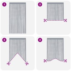 Vidaxl Zavese iz nitk 2 kosa 100x250 cm svetlo sive barve