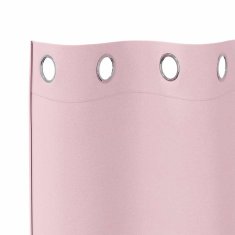 Vidaxl Zavese za zatemnitev z obroči 2 szt. Baby roza 260 x 140 cm