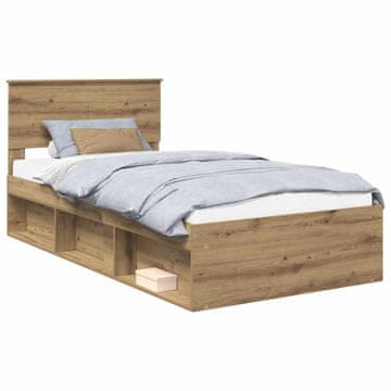 Vidaxl Konstrukcija postelje Oreh 100 x 200 cm Masivno borovo les