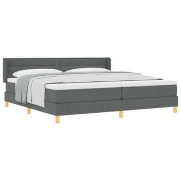 Vidaxl Postelja z vzmetnico z vzmetnico Temno siva 200 x 200 cm blago