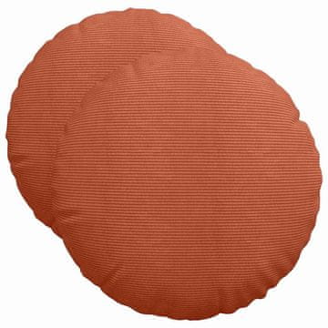 Vidaxl Sedežne blazine 2 szt. Rdeče oranžna Ø50 x 19 cm Žametna tkanina