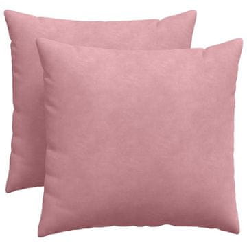 Vidaxl Blazine za kavč 2 szt. Roza 50 x 50 cm Žametna tkanina