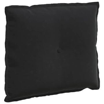 Vidaxl Poglavni vzglavnik Črna 60 x 50 cm Žametna tkanina