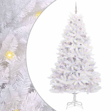 Vidaxl Umetno Zložljivo Božično Drevo Bela 240 cm PVC in jeklo
