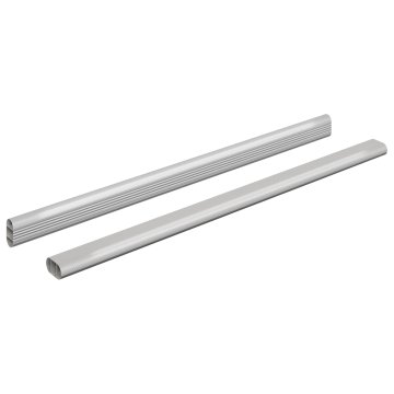Vidaxl Palica za omaro 2 szt. srebrna 472 x 15 x 29 mm