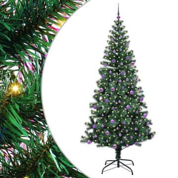 Vidaxl Umjetna preddekorirana božićna jelka med 300 LED Zelena 240 cm