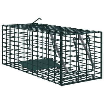 Vidaxl Zamka za živali Zelena 31 x 13 x 12cm Jeklo