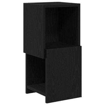 Vidaxl Kotna omarica Črna Orehovina 25,5x25x55cm Konstruiran les