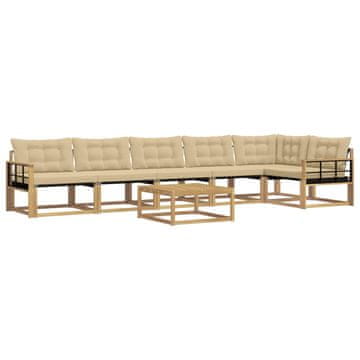 Vidaxl Zunanja garnitura za sedenje 7 szt. Bela in bež 79 x 79 x 37 cm