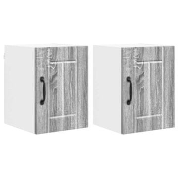 Vidaxl Omarica na steni LUCCA 2 szt. Siva Sonoma 30 x 31 x 40 cm