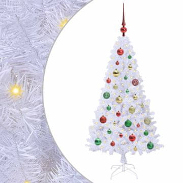 Vidaxl Umestno božično drevo med 150 LED Bela 120 cm PVC in jeklo