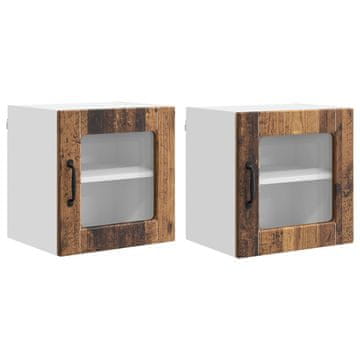 Vidaxl Stenski stekleni omarica PORTO 2 szt. Star les 40 x 31 x 40 cm