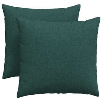 Vidaxl Blazine za kavč 2 szt. Temno zelena 45 x 45 cm blago