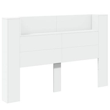 Vidaxl Nočna omarica z LED Bela 160 x 16,5 x 103,5 cm Konstruiran les