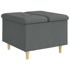 Vidaxl Ottoman s shranjevanjem Temno siva 60 x 60 x 45 cm blago