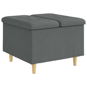 Vidaxl Ottoman s shranjevanjem Temno siva 60 x 60 x 45 cm blago