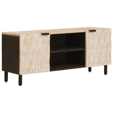 Vidaxl TV omarica Bel pranje finiš 105 x 33 x 46 cm Masiven les manga