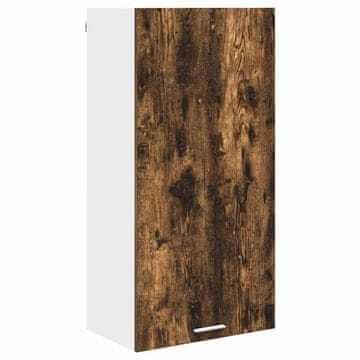Vidaxl Viseča omarica z vrati Dimljen hrast in bela 50 x 31 x 100 cm