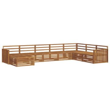 Vidaxl Zunanja garnitura za sedenje 8 szt. Naravna