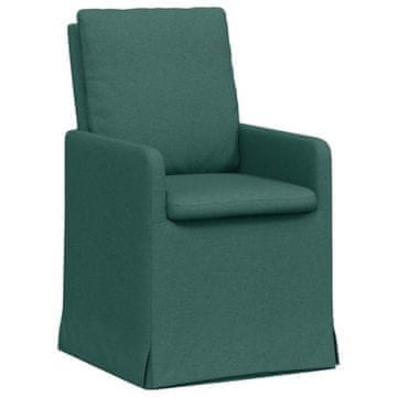 Vidaxl Jedilni stoli 2 szt. Temno zelena 57 x 67 x 98 cm blago
