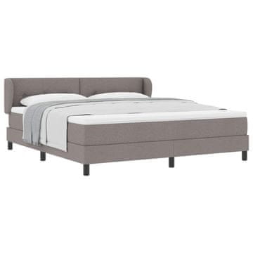 Vidaxl Postelja z vzmetnico z vzglavjem Taupe 180 x 200 cm blago