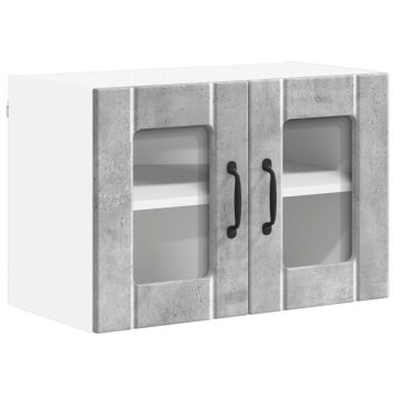 Vidaxl Stenski stekleni omarica LUCCA Betonsko siva 60 x 31 x 40 cm