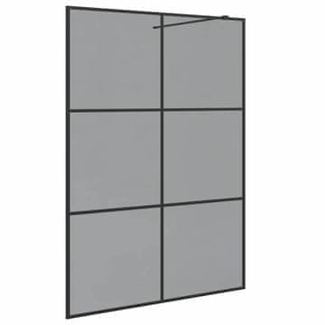 Vidaxl Stena za odprto prho Črna 140 x 195 cm kaljeno steklo