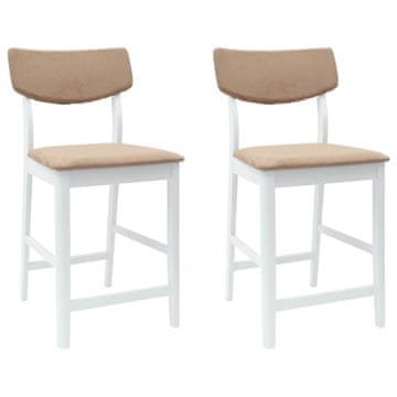 Vidaxl Jedilni stoli 2 szt. Bela 48 x 49 x 95 cm Masivno gumovo les