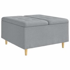 Vidaxl Ottoman s shranjevanjem Svetlo siva 80 x 80 x 45 cm blago