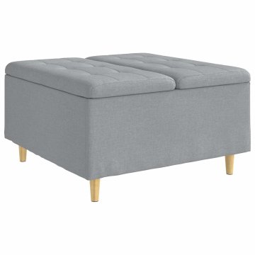 Vidaxl Ottoman s shranjevanjem Svetlo siva 80 x 80 x 45 cm blago