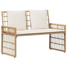Vidaxl Zunanja klop 2 -Seater 116 x 55 x 82 cm Jeklo in poli ratan