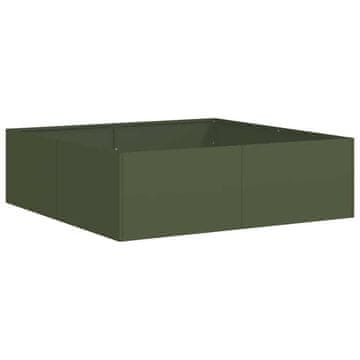Vidaxl Sadilnik olivno zelena 100x100x30 cm Jeklo