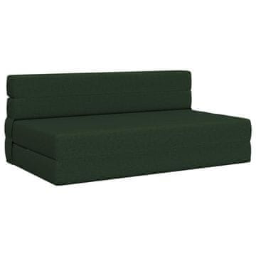 Vidaxl Zložljiv kavč postelja Temno zelena 152 x 86,5 x 60 cm Blago