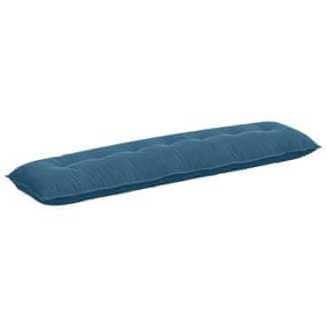 Vidaxl Poglavni vzglavnik Modra 200 x 50 cm Žametna tkanina