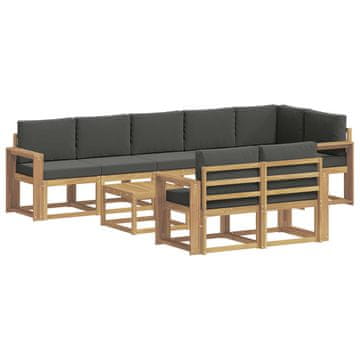 Vidaxl Zunanja garnitura za sedenje 9 szt. Bela in antracit Poliester
